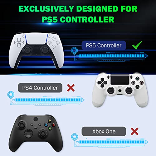 MoKo Keyboard for PS5 Controller with Green Backlight, Bluetooth Wireless Mini Keypad for PlayStation 5 Gamers, Customiz
