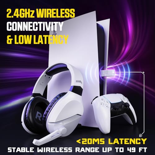 Noise Canceling Wireless Gaming Headset for PS5 & PC & PS4 Gamers
| |4G/Bluetooth Compatible |4G Wireless Gaming Headph