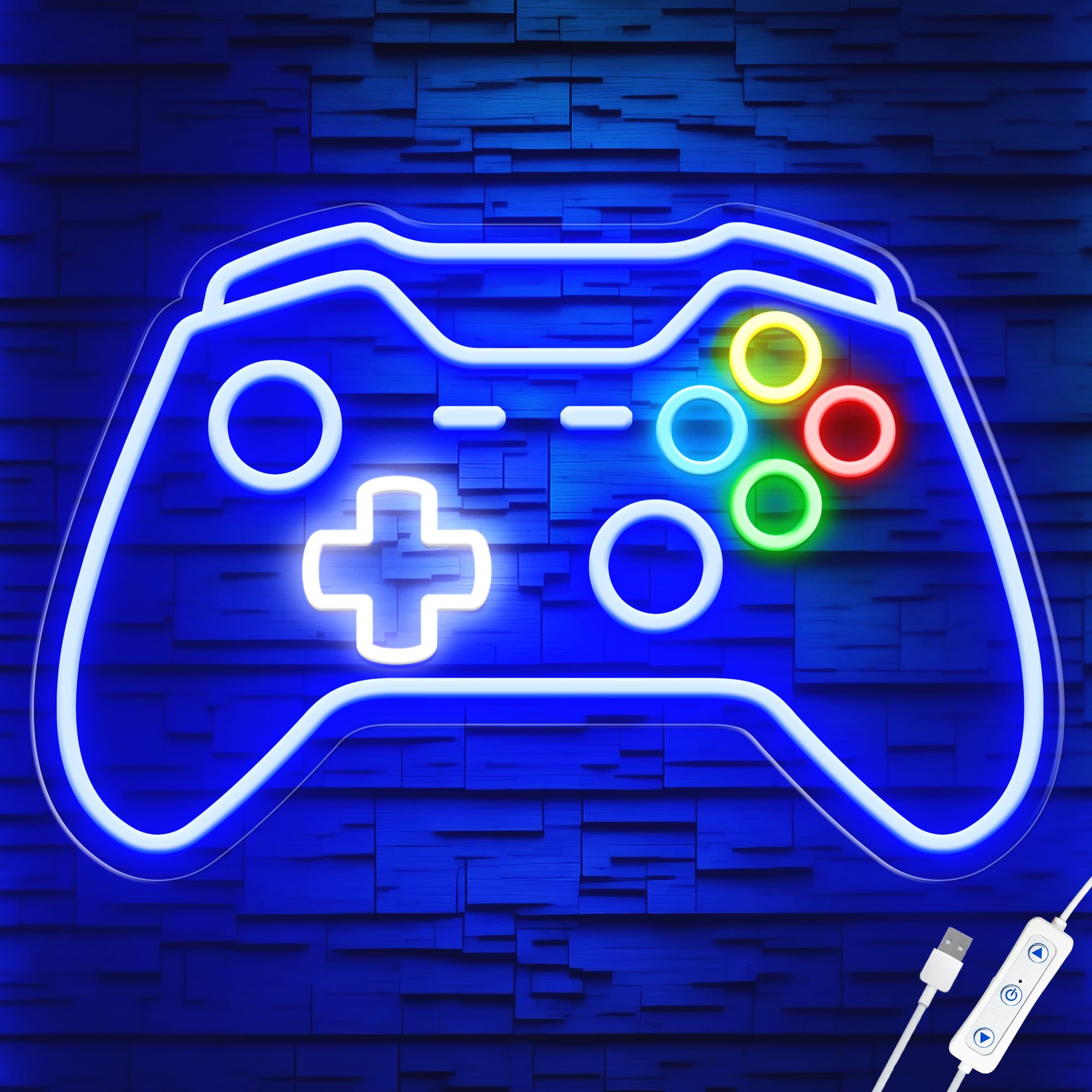 Gamer Neon Sign with Adjustable Brightness for Gaming Room Decor
| Bright Gaming Neon Sign for Boys Bedroom and Video G